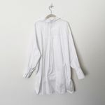 Topshop [] White Cotton Long Sleeve Buttoned Cuff Tunic Oversized Shirt Size 14 Photo 2