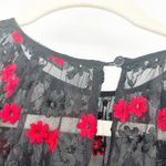 ZARA  Womens Whimsigoth Dark Sheer Embroidered Floral‎ Lace Midi Dress Size S Photo 5