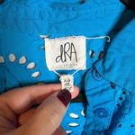 Anthropologie  dRA bright blue eyelet embroidered long button down dress Photo 2