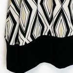 White House | Black Market  Womens S Silk Tank Top Diamond Black‎ Tan White Preppy Photo 3