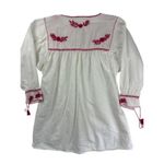 Vintage White & Red Embroidered Peasant Blouse Photo 3