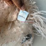 RÊVE RICHE Jasmina Feather Embellished Dusty Rose Sheer Long Sleeve Top Size 42 Pink Photo 8