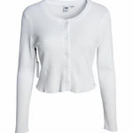 Aritzia NWT  Waffle West Long Sleeve Crop Top White Size Large Photo 0