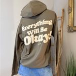 Love Club Olive Hoodie CONTINUE TO LOVE SIZE MEDIUM Green Photo 1