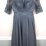 JJ's House NWT JJ’s House A-Line Boat Neck Asymmetrical Chiffon Lace Mother of Bride Dress Photo 0