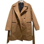 EUC Fay Tod’s Wool Cashmere Double Breasted Pea Coat Metal Toggle Made in Italy Tan Photo 2