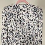 Free People  Bianca Surplice Wrap Ruched Sleeve Printed Blouse, Small Photo 7