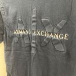 Armani Exchange Mens Navy Blue Logo T-Shirt Embossed Design Regular Fit Cotton C Photo 3