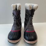 Sorel Waterproof Winter Snow Boots Faux Fur Trim Lace Up Gray Pink Women Size 5 Photo 1