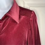 Modcloth  Here For the Drama Button Up Corduroy Velvet Top Balloon Sleeve Wine S Photo 4