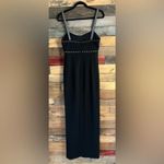 XScape  Black Studded Spaghetti‎ Strap Evening Maxi Dress Size 8 Photo 1