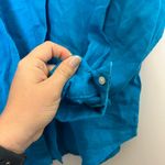 Ralph Lauren The LAUREN ® Roll-Tab-Sleeve Aqua Blue Turquoise Linen Shirt Photo 7