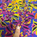 Saloni Blue Purple Floral Sleeveless Plunging V Neck Choker Neck Fleur Dress 8 Photo 9