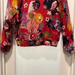 Vintage 90s Marcia Reversible Floral Bomber Jacket M – Talon Zipper Artsy Boho Red Size M Photo 3