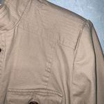 Dress Barn  Vintage Khaki Tan Lightweight Cotton Utility Jacket Shoulder Pads M Photo 5
