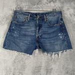 Levi's  501 Shorts‎ Womens 14 32 Blue Original Denim Casual Classic Rugged Cutoffs Photo 1