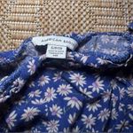 American Eagle  Women's Blue Flower Print Crop Top, Ruched Tank Top, Size S Photo 1