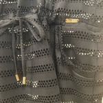 Calvin Klein  Womens Crochet Stripe Drawstring Cover-Up Tunic Small Black Photo 4