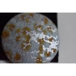 Source Unknown NWOT Boho Vintage 1980's Printed Denim XL Round Cottagecore Post/Stud Earrings Photo 2