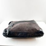 Foley + Corinna Fold Over Purse Handbag Brown Suede & Black Patent Photo 6