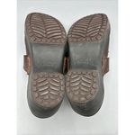 Crocs Brown Leather Mules Slip On Buckle Women’s 8 Comfort Shoes Photo 7