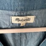 Madewell  Blue Denim Jumpsuit Cotton Blend size 0 Puff Sleeve Button Front Photo 7