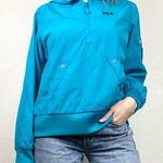 FILA Aqua Blue Half Zip Windbreaker Pullover Jacket Photo 0