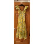 Free People  Floral Smocked Puff-Sleeve Midi Dress - XS (new) Photo 5