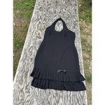 Amanda Smith Black Halter‎ Dress Women’s Size 12 Pleated Hem Back Zip Fairy Fall Photo 1
