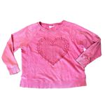 Style & Co acid wash hot pink heart sweatshirt, size XL Photo 1