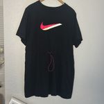 Nike Black Icon Clash Dress Size 1X Swoosh Drawstring Waist Athleisure Mini Photo 1