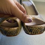 Zigi ny Urgent Snakeskin Leather Gold Studded Sling Back Prom Wedding He… Size 9 Photo 3