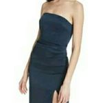 Cushnie Dress Women's Size 6 Navy Blue Strapless Stretch Asymmetrical Photo 1