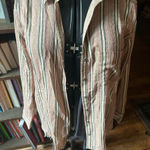 Billabong  striped button down boho flowy raw hem blouse Photo 0