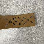 Fossil  Womens Pink Leather Belt Medium Silver Buckle Boho Floral Cut Out Stud Photo 8