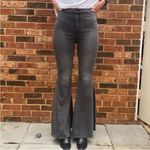 Free People  Just Float On Ruffle Flare Jeans Wide Leg Bell Bottoms Gray Size 27 Photo 5