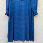 Vintage Blue Plaid Long Sleeve High Neck Dress 9 Luci Sellini Size 8 Photo 2