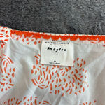 Anthropologie  White Blouse with Orange‎ Pattern Photo 2