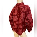 Sioni Metallic Floral Mock Sweater NWT XL Red Photo 4