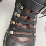 ZARA  Woman Leather Mountain Hiking Lace Up Combat Ankle Boots: Black/Brown Photo 14