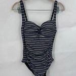 Bond Eye Australia One Piece Striped Swimsuit Women 6 Grey Beach Resortwear Gray Photo 0