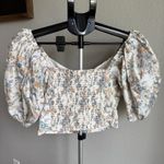 Abercrombie & Fitch Ditsy Floral Lined Puff Balloon Sleeve Crop Top - Size M Photo 2