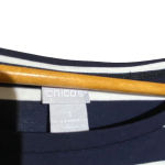 Chico's Chico’s Navy Blue White Striped Mini Bell Sleeve Long Sleeve Size 1 (‎ Medium) Photo 5