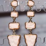 Light Pink/Gold Drusy Drop Earrings Pink Photo 0