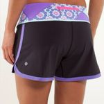 Lululemon  Groovy Run Short in Black / Quilt Summer / Power Purple Photo 3