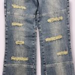 MONNARI Vintage Y2K 2000’s Faded Distressed Mid Rise Wide Leg Jeans Blue Size 10 Photo 5