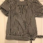 Madewell Size XS J.Crew Short Sleeve True Wrap Blouse Top Gingham Check Photo 0