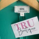 Have Oversized Blazer Open Front Dress Jacket Womens Size Small Teal Pockets Green Photo 3