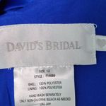 David's Bridal  Sleeveless Blue Satin Dress Size 12 Blue Wedding Guest Dress Photo 7