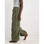 Aerie  L Large High Waisted Go For It Baggy Pull On Cargo Pants Green Boho Grunge Photo 1